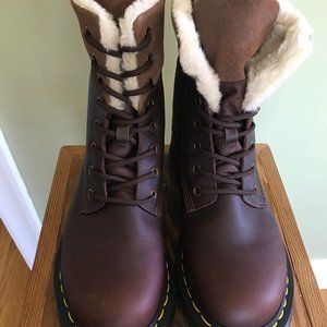 NWOT Faux Fur-lined Doc Martens; 1490 Kolbert Leather Combat Winter snow boot